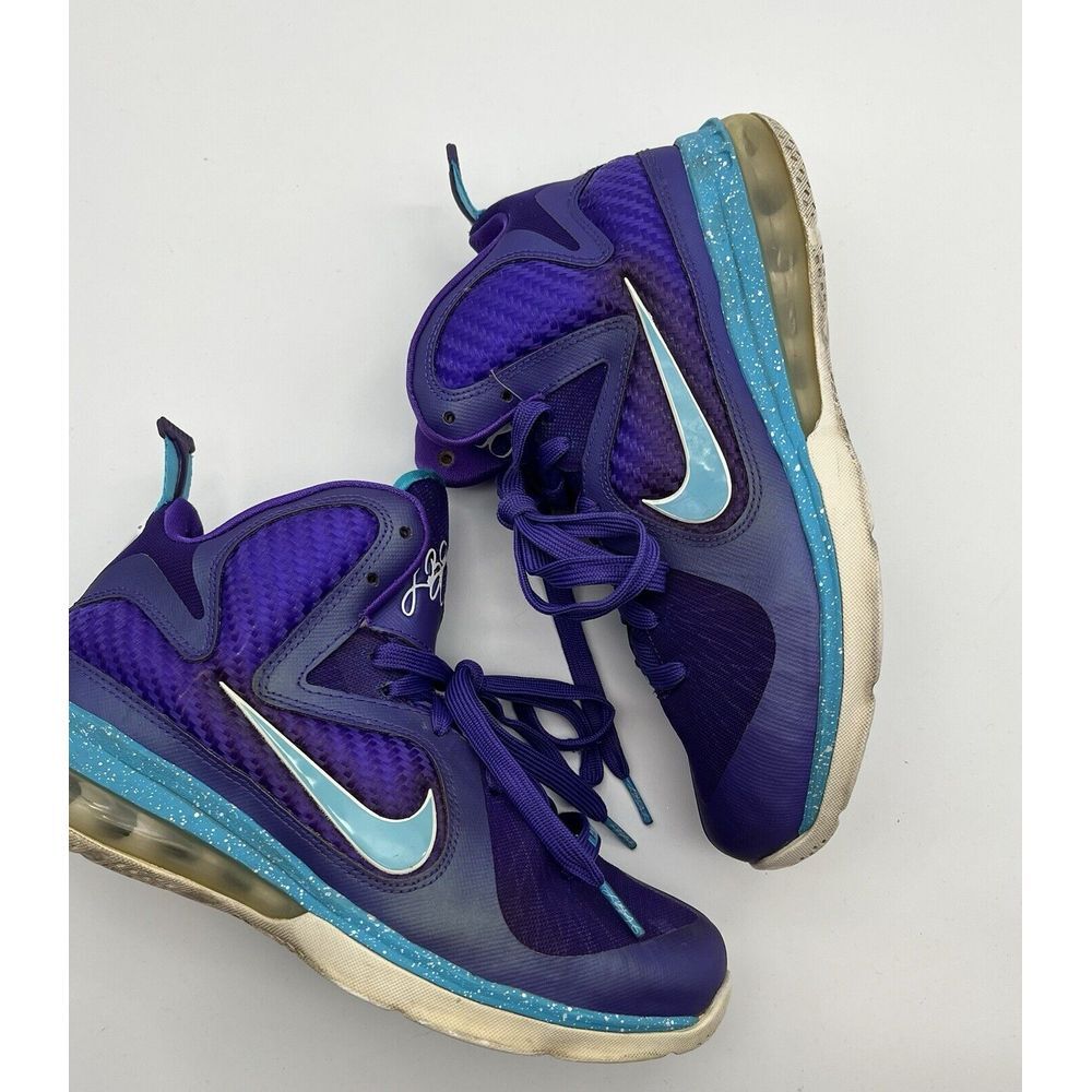 Size 5.5 Youth - Nike‎ LeBron 9 Summit Lake Hornets 2011 Purple High Tops